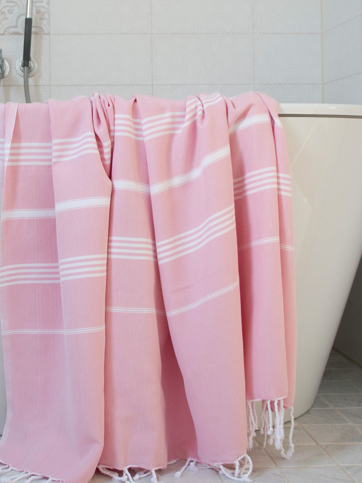 hammam towel powder pink/white